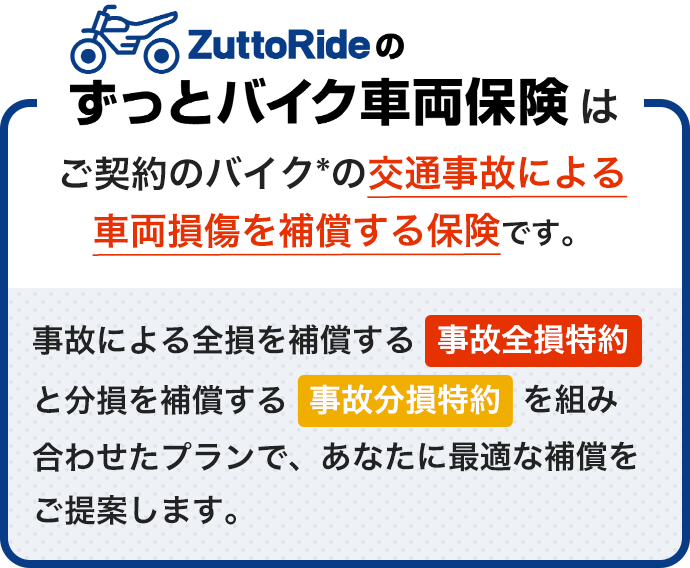 ZuttoRideのずっとバイク車両保険  バイク保険や自転車保険は 